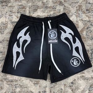 Neighborhood Black Shorts with Blue Graphic
